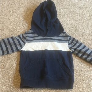 Baby Gap Navy/Gray/Cream Striped Kids Hoodie